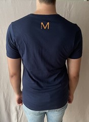 Bella + Canvas Navy Blue V-Neck Tee T-Shirt with Graphic Size Large