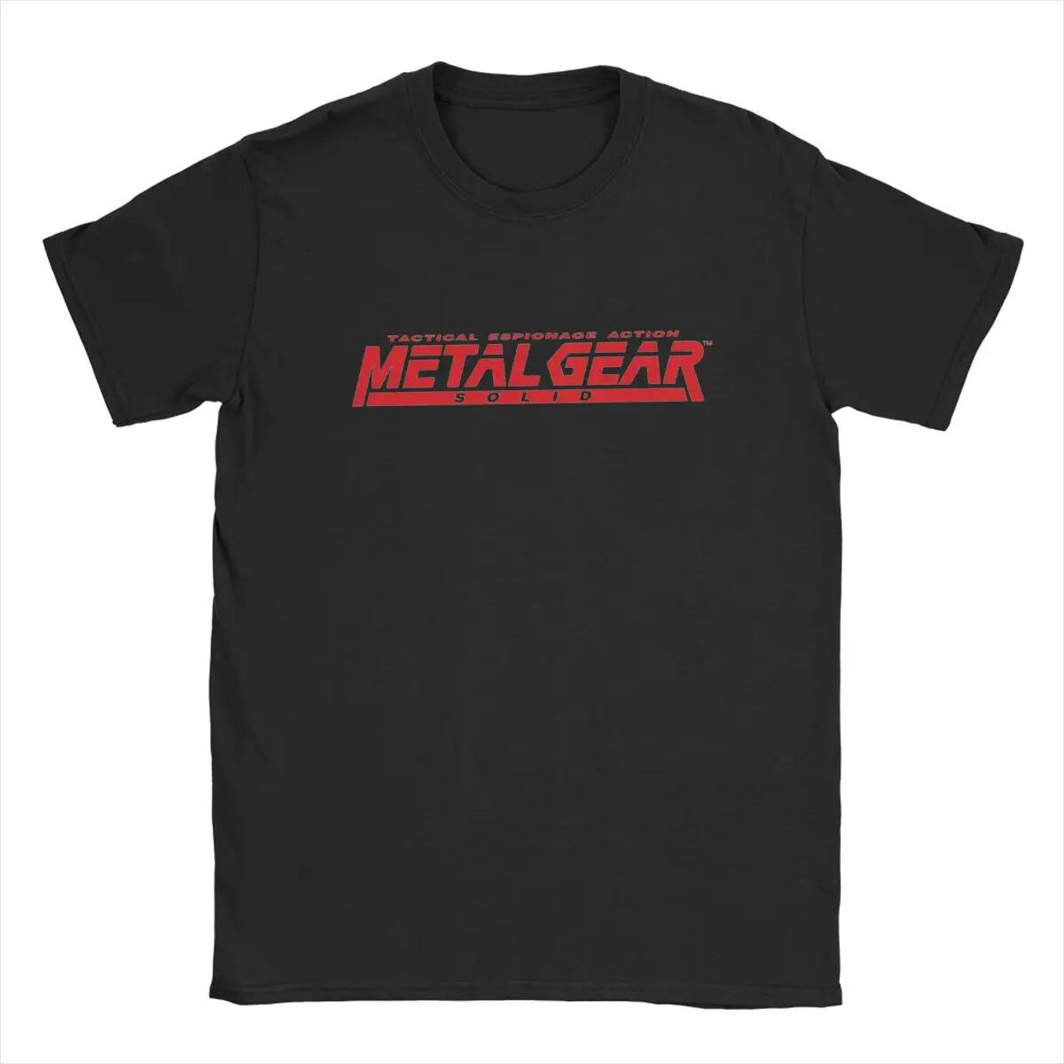 Men T-Shirts Metal Gear Solid Logo Game Cotton Tee Shirt Short Sleeve MGS Gothic