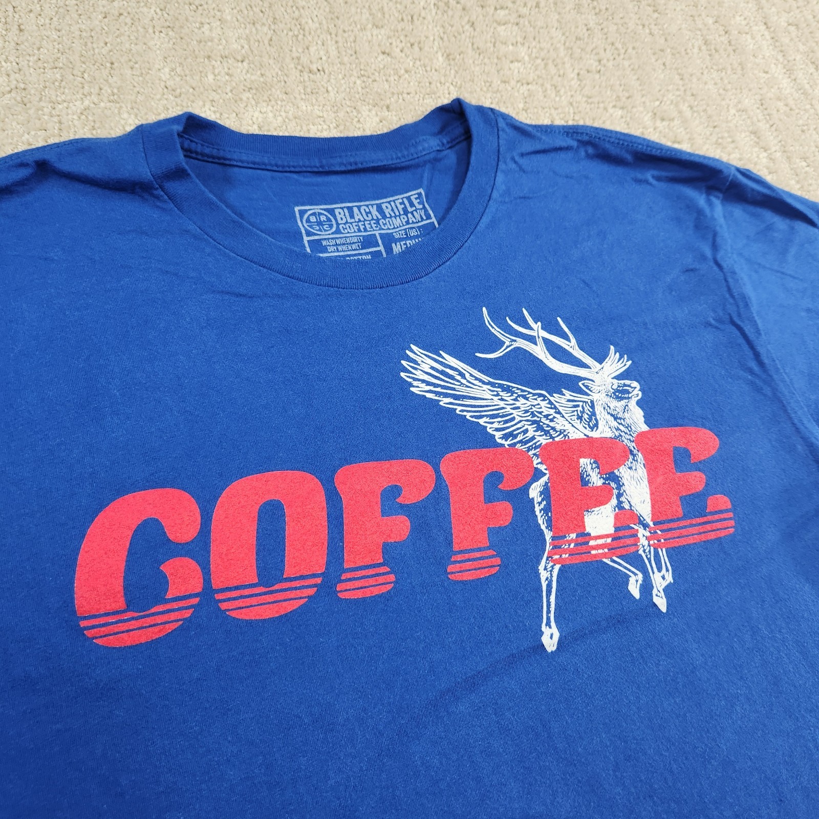 Black Rifle Coffee Company Shirt Men Medium Stretch Quick Dry Tactical USA Blue gallery