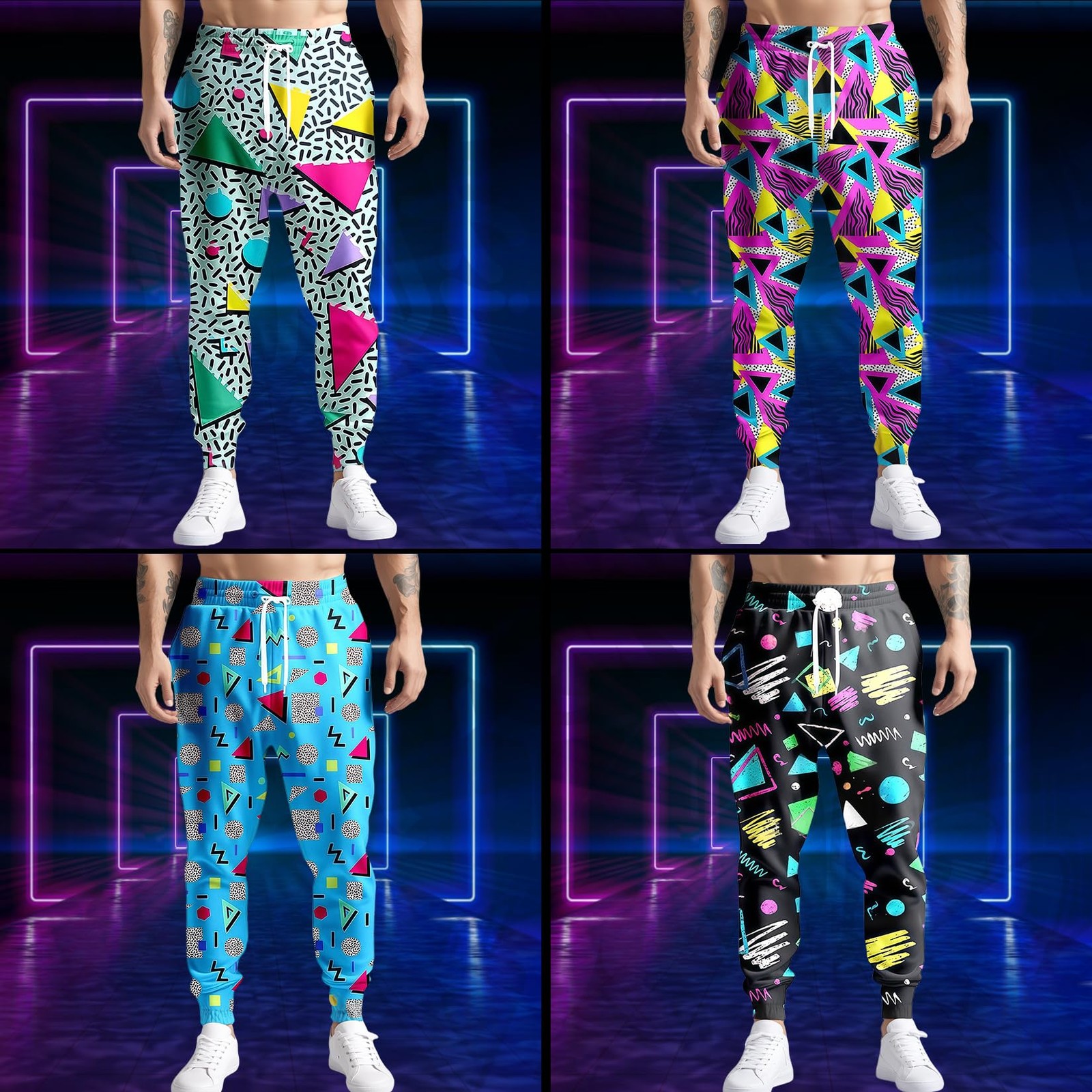 80s 90s Mens Joggers Pants Sports Funny Workout Running Printed Retro Sweatpa... gallery