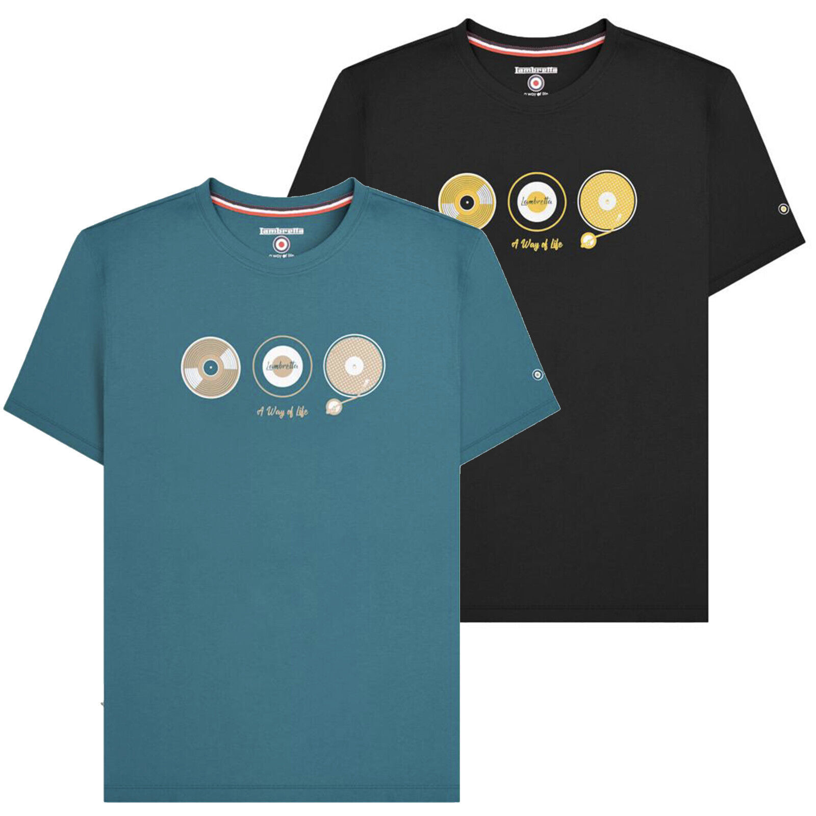 Mens Lambretta Classic Retro Target Vinyl Mod Ska T-Shirt Sizes M to 4XL gallery