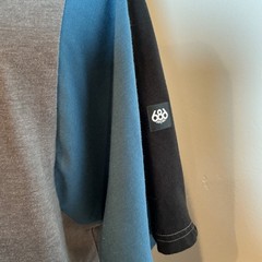 686 Everywhere Collection Technical Apparel Colorblock T Shirt M Gray Blue Black