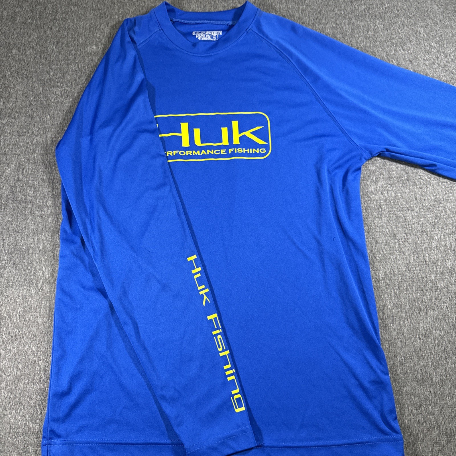 Huk Fishing Shirt Mens Small Blue Long Sleeve Performance Fabric Quick Dry HUK gallery