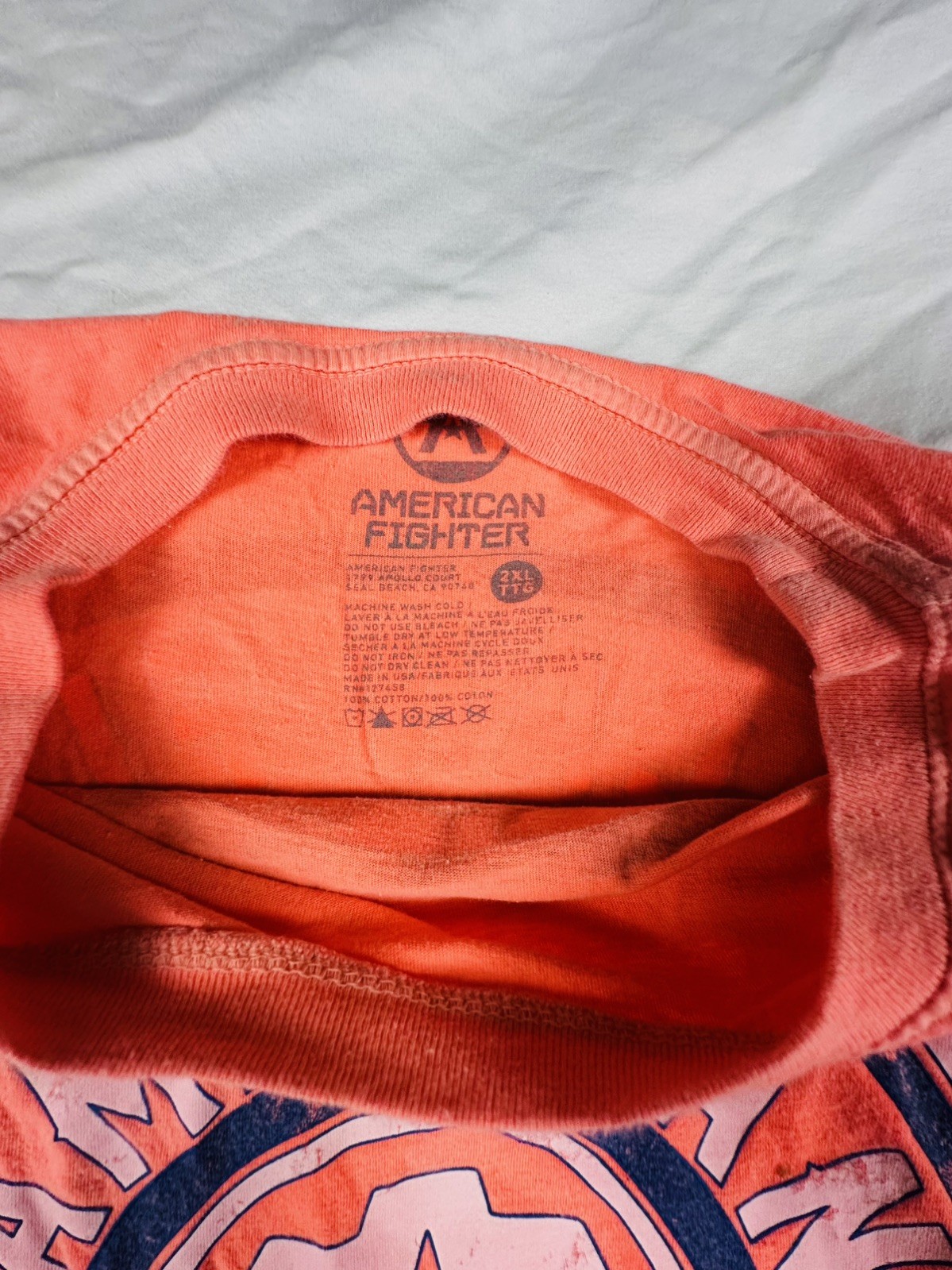 American Fighter Premium Athletics 1974 Neon Orange Graphic T-Shirt Men’s XL gallery