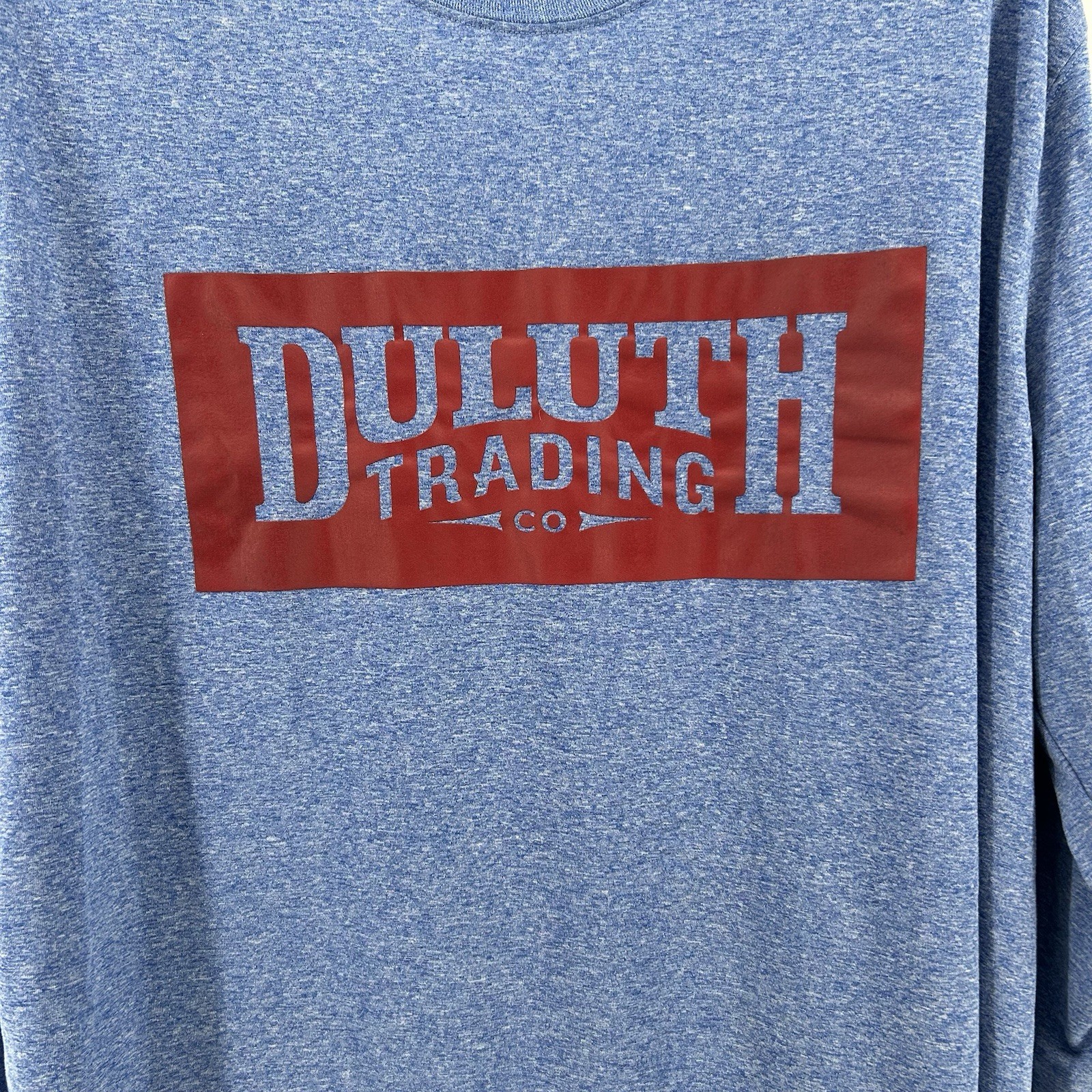Duluth Trading Co T Shirt Mens 2XL Heather Blue Graphic Long Sleeve Tee Heritage gallery