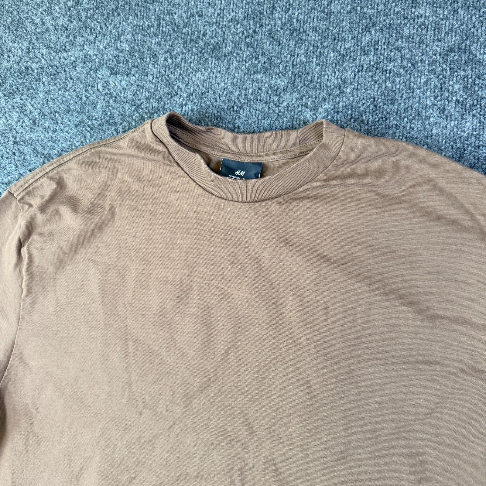 H&M T Shirt Mens Medium Brown Oversized Fit Everyday Wear Short Sleeve Cotton gallery