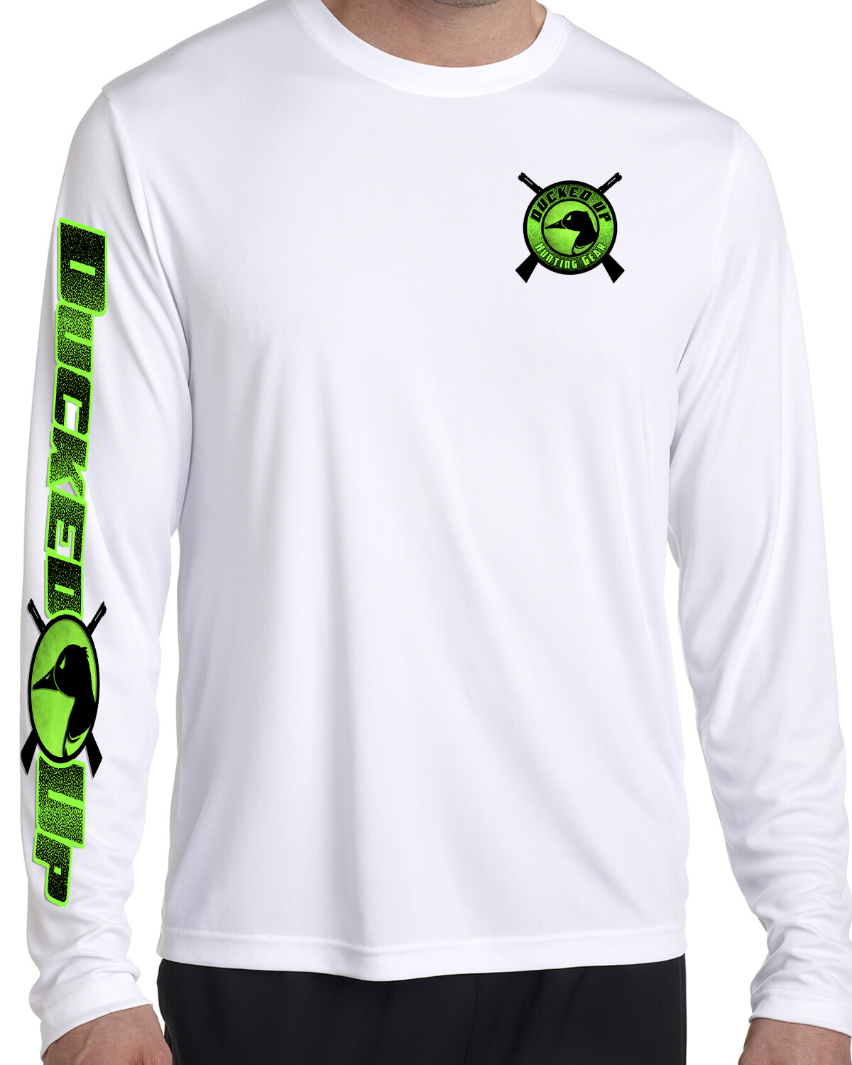 Ducked Up T shirt long sleeve men's duck hunting microfiber uv apparel call gallery