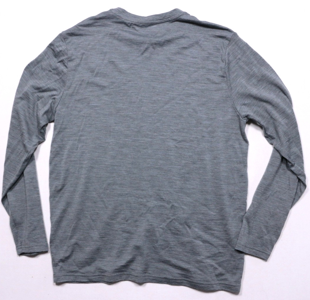 Merino Protect Long Sleeve Tee Mens M Gray Green Base Layer Crew Neck 100% Wool gallery