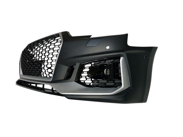 For AUDI 17-19 A4 B9 , RS4 Style Front Bumper with Chrome Front Grille w/PDC