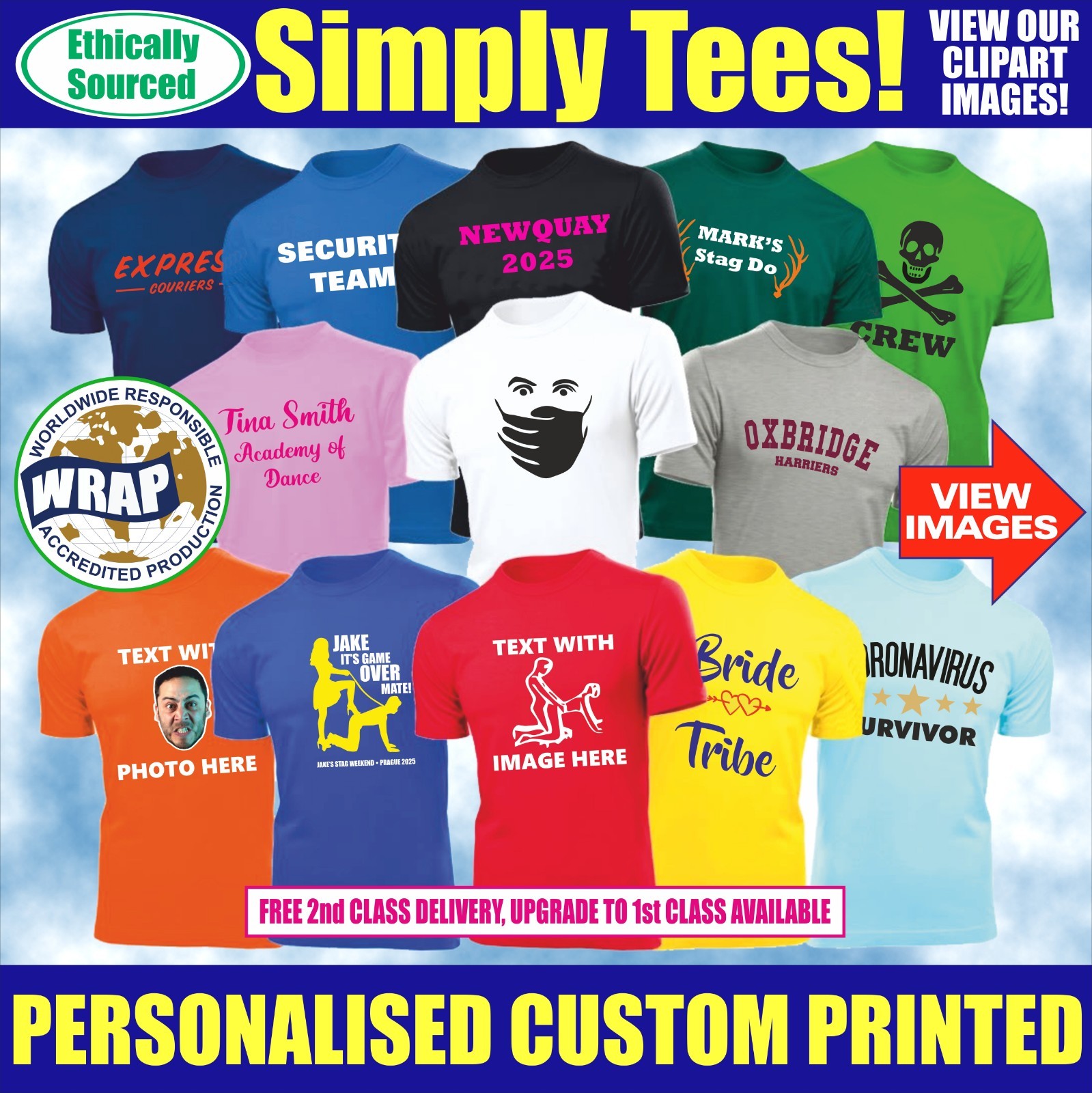 Personalized T-Shirt Custom Printed Logo Your Text Unisex Work Stag Hen Do Party gallery