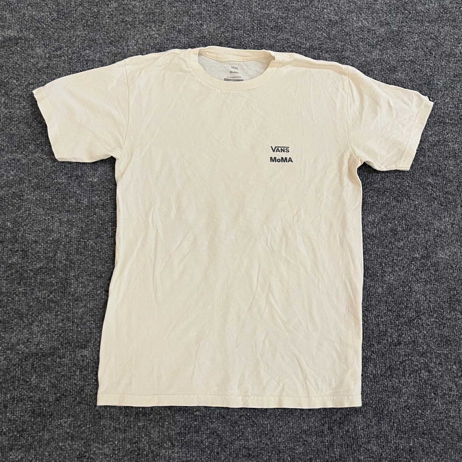 Vans T-Shirt Mens Size Small Cream MoMA Kandinsky Abstract Art Graphic Classic gallery