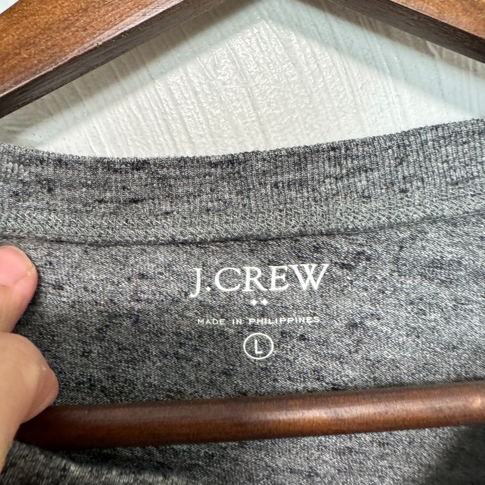 J. Crew Henley Shirt Long Sleeve Marled Gray Pullover Casual Basic Mens Large gallery