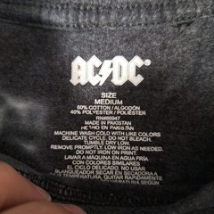 AC/DC High Voltage Graphic Gray Tie Dye T-Shirt Size Medium Black White