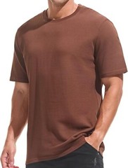 Men’s Heavyweight 100% Cotton Crew Neck Pique T-Shirt Durable Breathable Tee