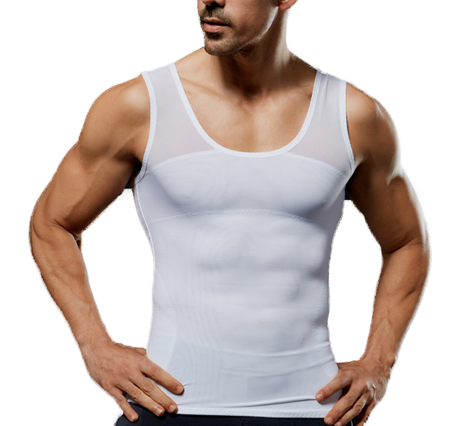 Men's Slimming Body Shaper Vest Chest Compression Shirts Tank Gynecomastia Moobs gallery