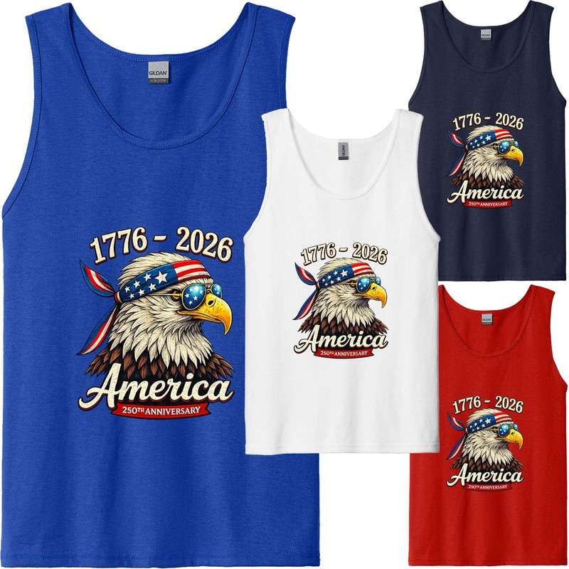 250 Years America Anniversary 1776 freedom Patriotic Eagle Men Tank Top USA Gift
