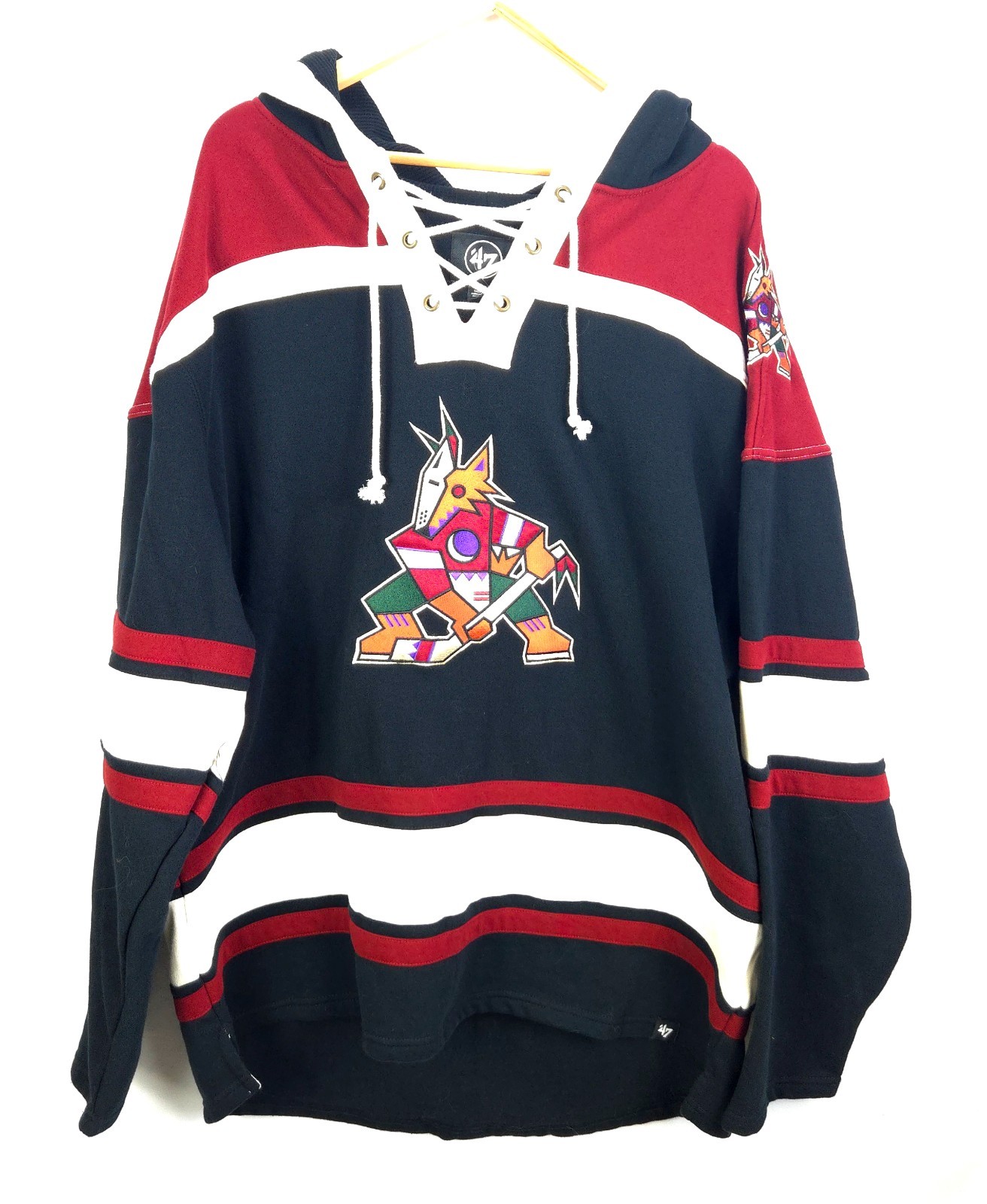 47 Brand NHL Arizona Coyotes Lace Up Hoodie Size 3XL NWT - Hockey Fan Gear gallery
