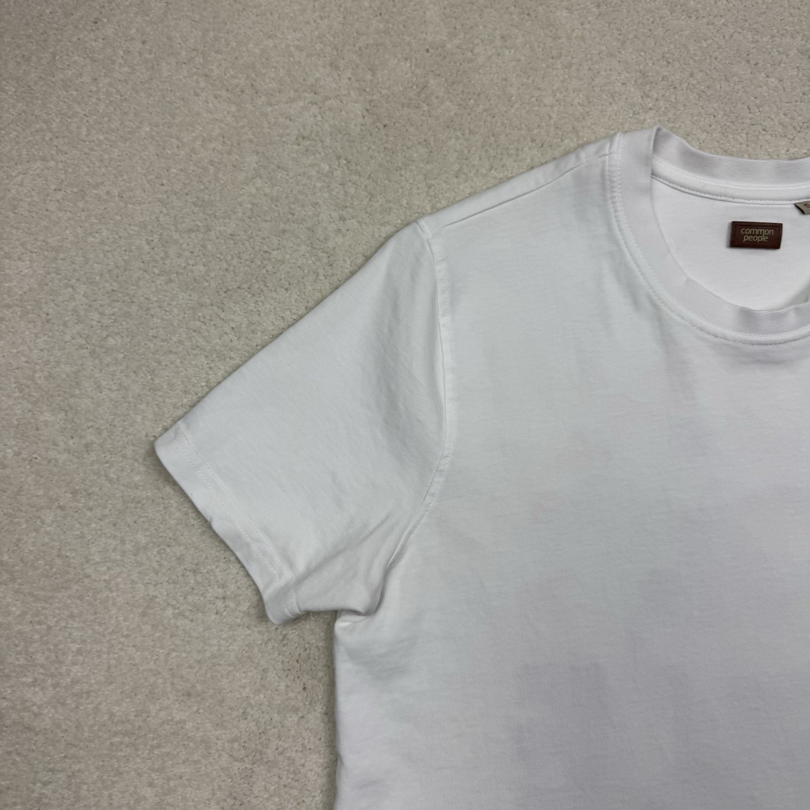 Common People Take a Hike Heavyweight Graphic Logo Tee Men’s S Crew Neck White gallery