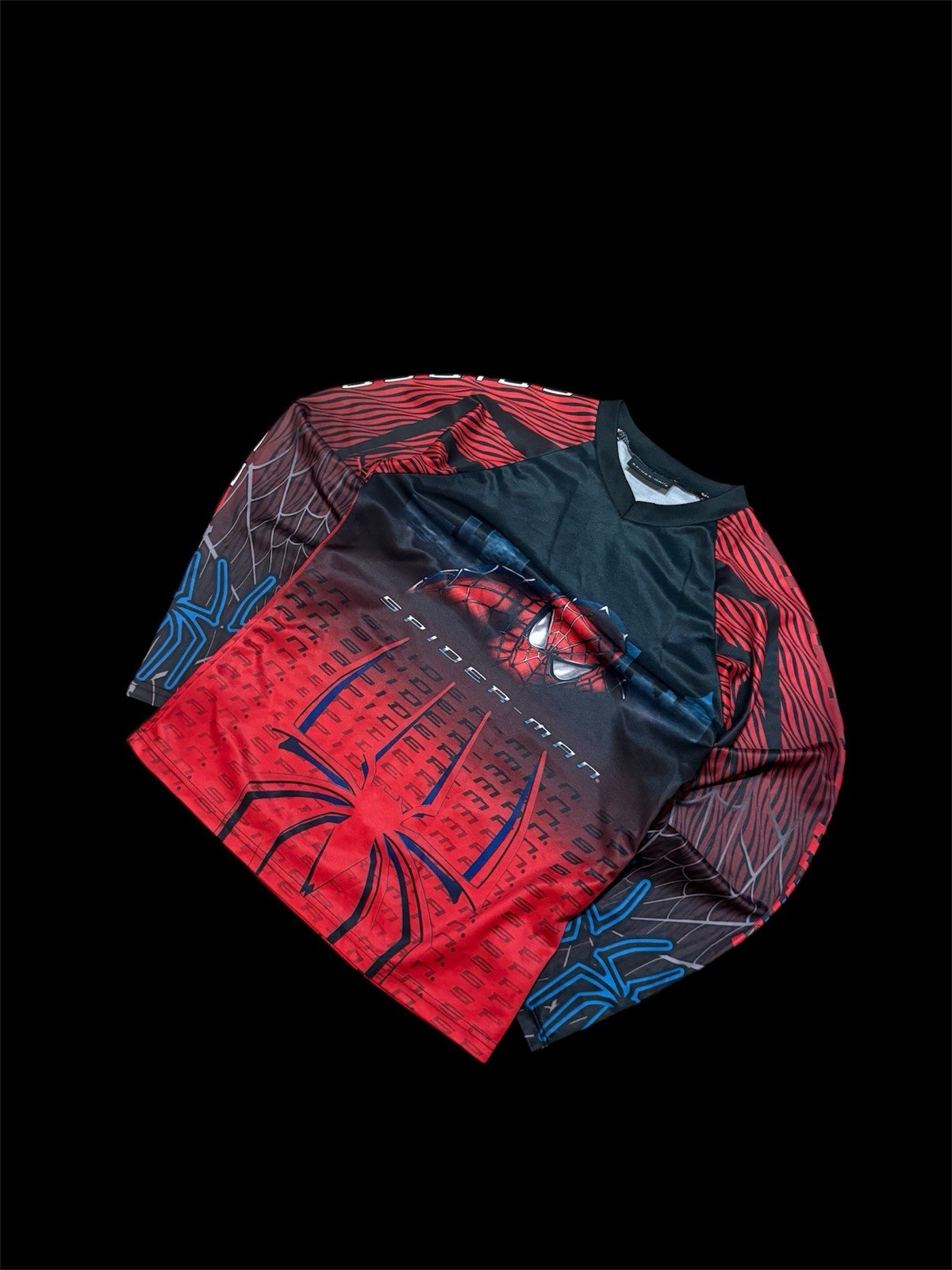 Vintage Spider-Man 2002 Movie Promo Y2K Long Sleeve Jersey Marvel