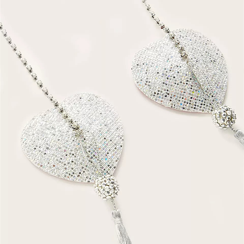 1Pc Body Chain With Nipple Covers Comfortable Stretchy Everyday Soft