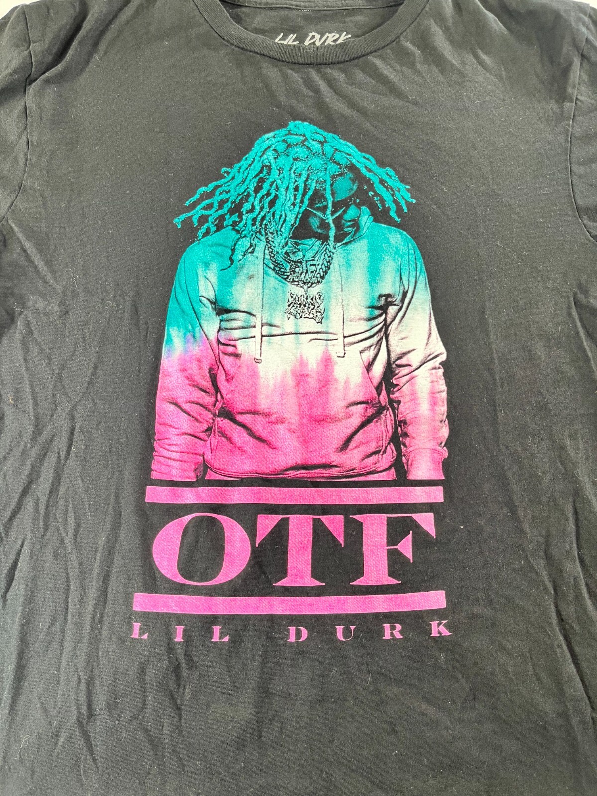 Lil Durk T Shirt Size Medium OTF Rap Graphic Black Hip Hop Graphic Tee gallery