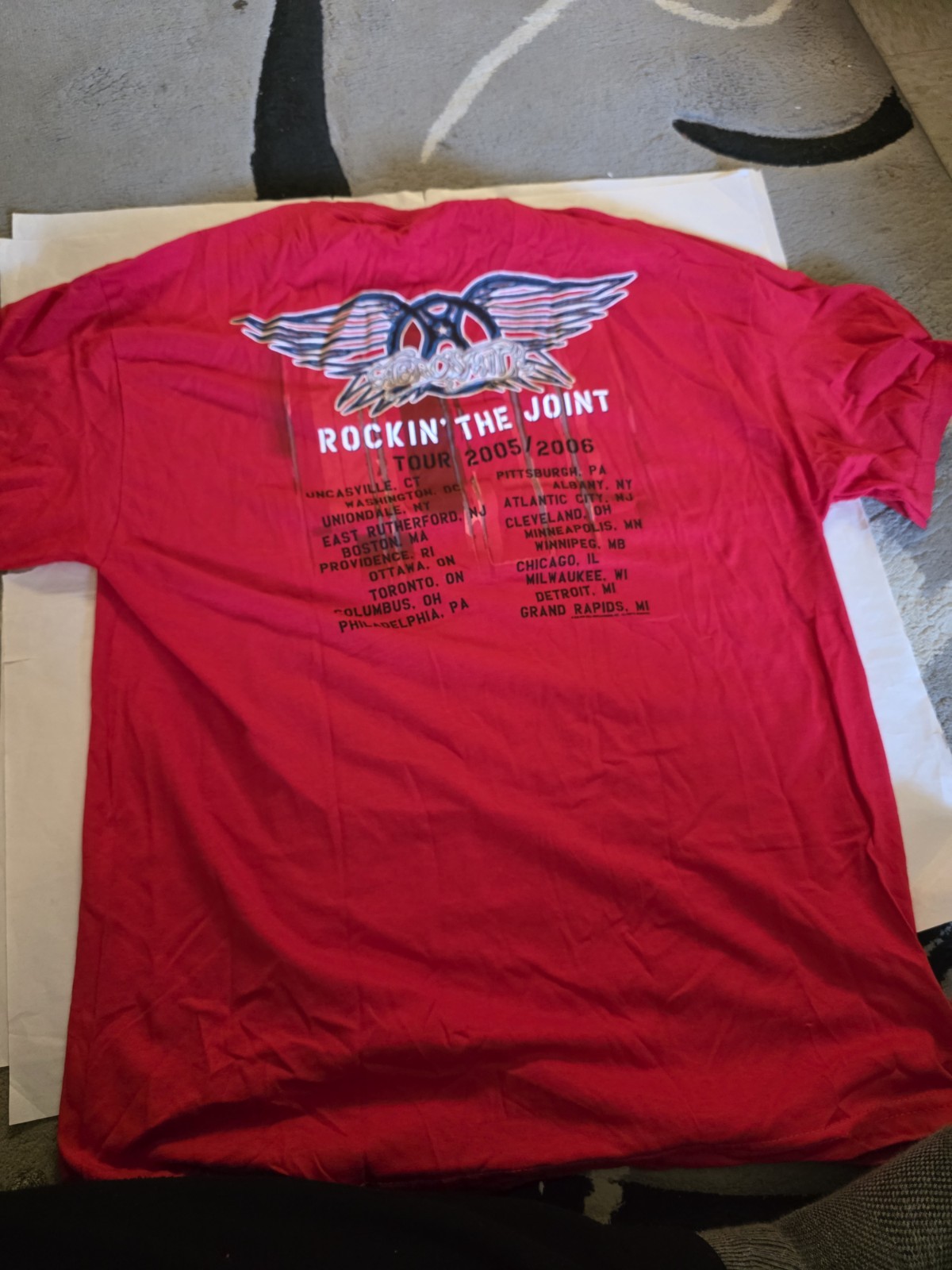 Y2K Aerosmith 2005/2006 Red Tour T-Shirt Sz L gallery