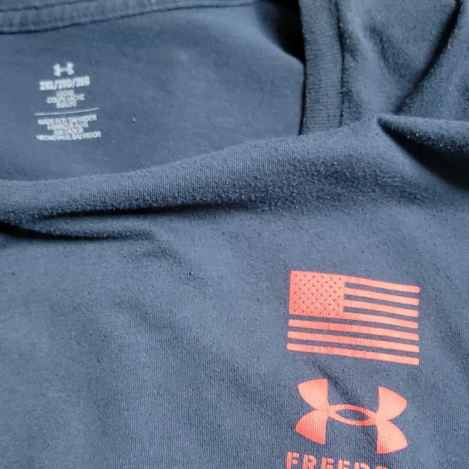 Under Armour Freedom Men's 2XL Blue Crew Neck USA Flag Graphic T-Shirt gallery