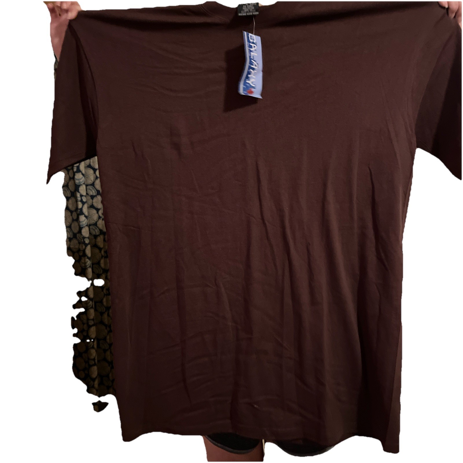 GALAXY mens NWT solid Brown TEE SHIRT Short Sleeve size 2X gallery