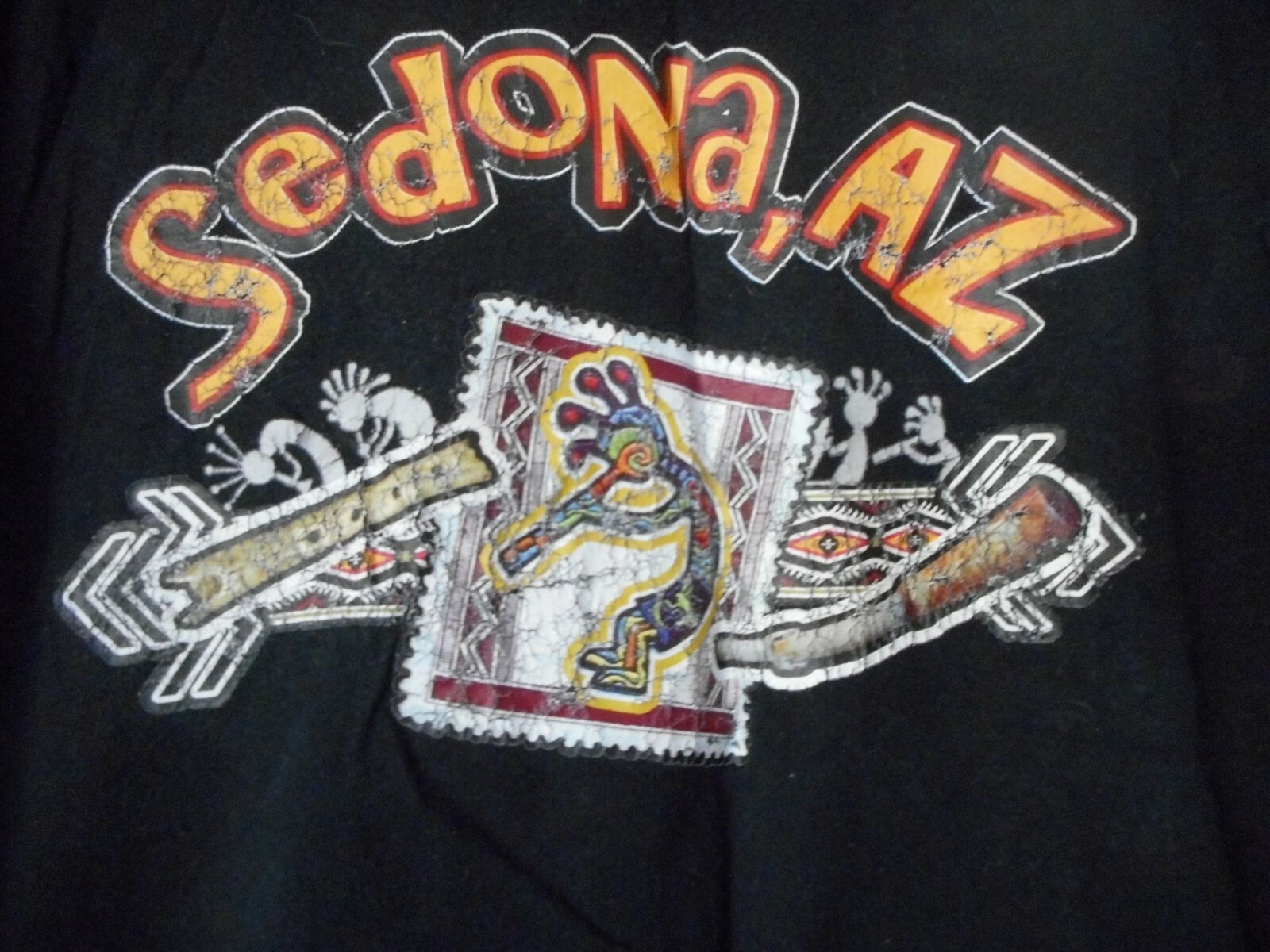 Sedona AZ Kokopeli Unisex Black Sz M short Sleeve T-shirt by Keya gallery