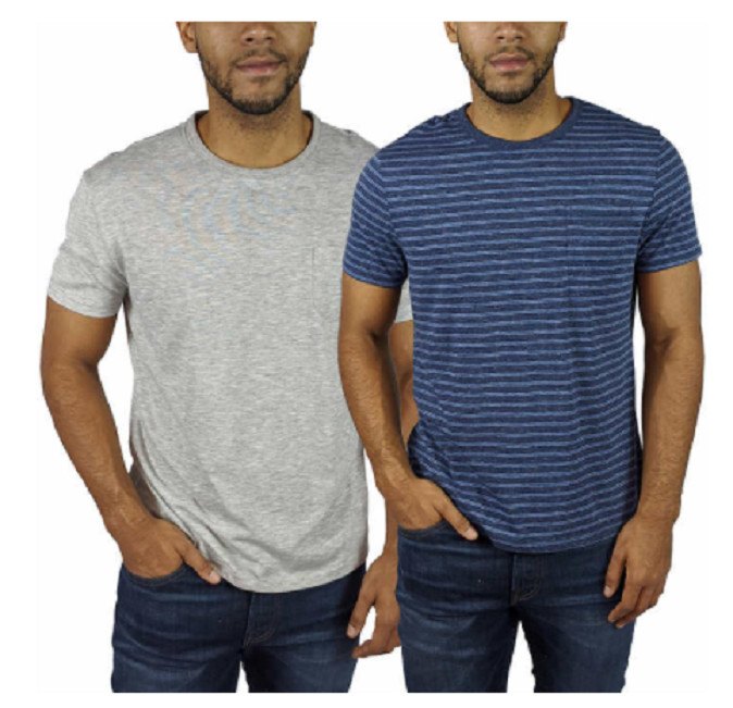 NEW 2 Pack Jach’s NY Men’s Tri-Blend Pocket Tee Size XL