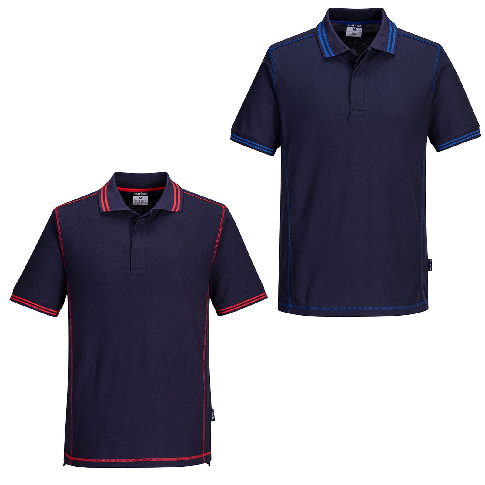 Mens Portwest Polo Shirt Work Casual Comfort Workwear Essential 2-Tone Top B218 gallery