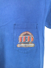 Vintage Harley Davidson Budke’s North Platte NE Eagle Pocket T Shirt M Blue