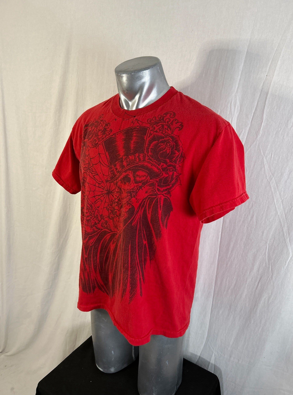 VTG Gothic Y2K Tattoo Joker Skeleton Band Tee M/L Emo Jesse Pinkman Style RARE gallery