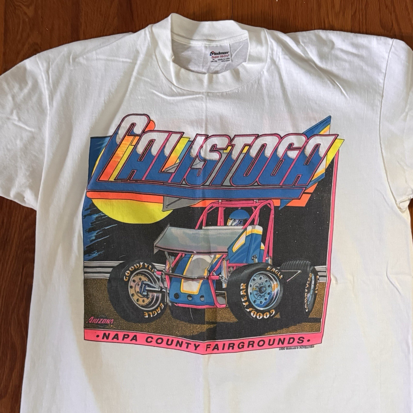 Vintage 1990s Calistoga Speedway Napa County Sprint Car T Shirt Fits Sz Large gallery