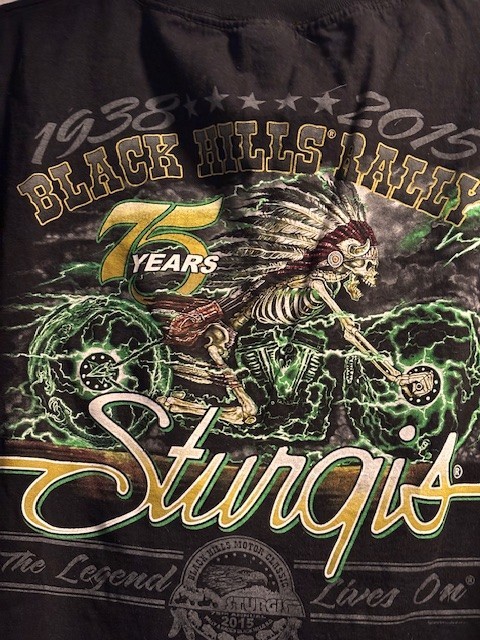Sturgis Black Hills 75 Years Black Hills Rally 2015 Tshirt 2XL EUC Free Ship gallery