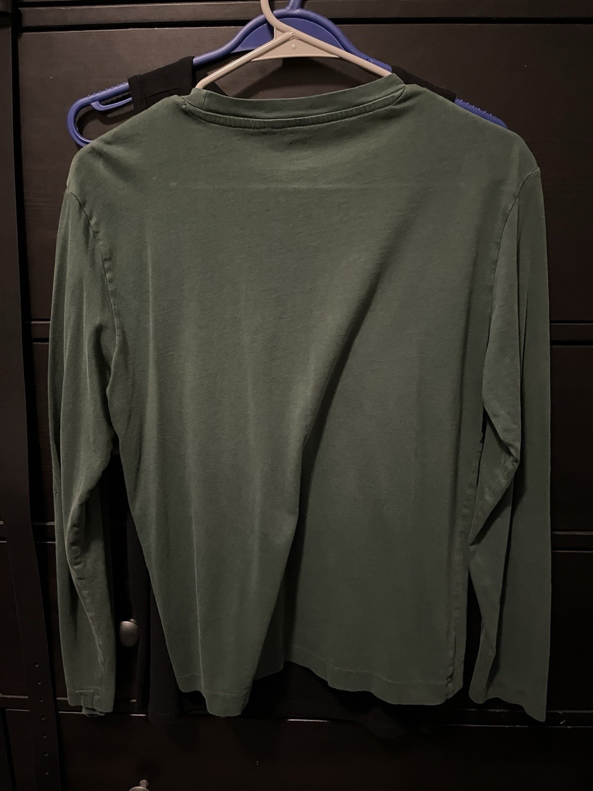 H&M Unisex Green Solid T-Shirt Crew Neck Long Sleeve Regular Fit S/M gallery