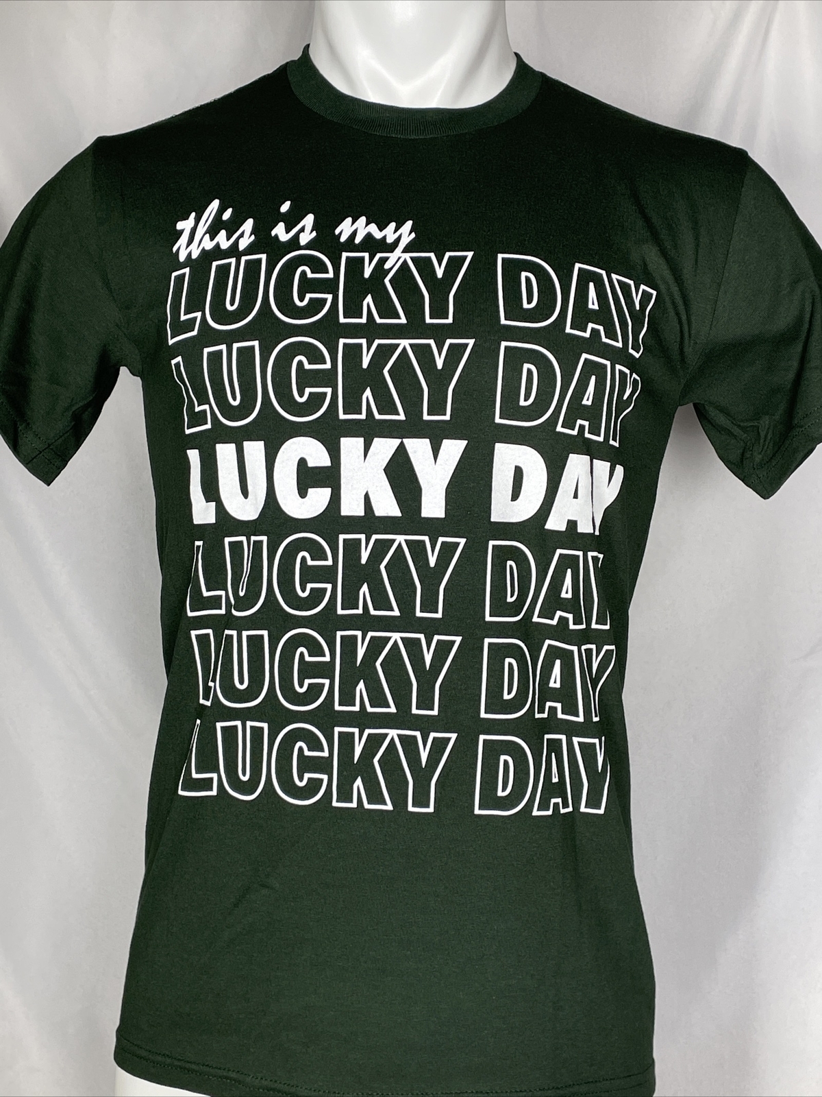 THIS IS MY LUCKY DAY Green T-Shirt Men's SMALL gallery