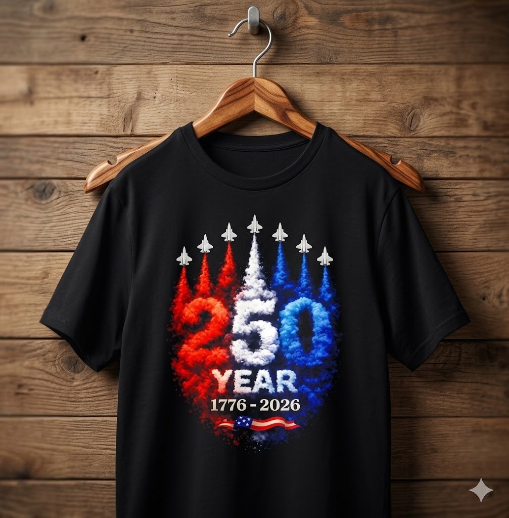 250 Years 1776-2026 USA Fighter Jets Patriotic Independence Day T-Shirt – H387