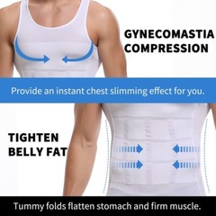 Men’s Shaper Cooling T-Shirt Compression Belly Vest Slimming Underwear Tank Top