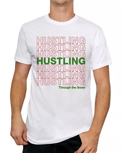 Kid Dangerous Men Hustling Regular Fit Tee Ivory White Red Size L 100% Cotton