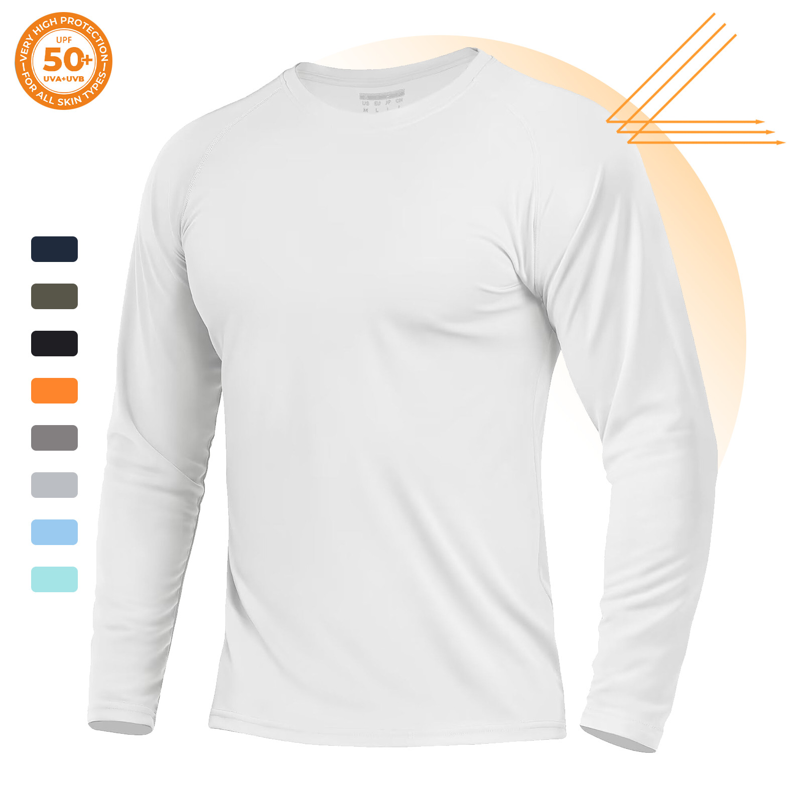 Men's UPF 50+ Sun Protection UV SPF Shirts Long Sleeve Lightweight Quick Dry Tee gallery