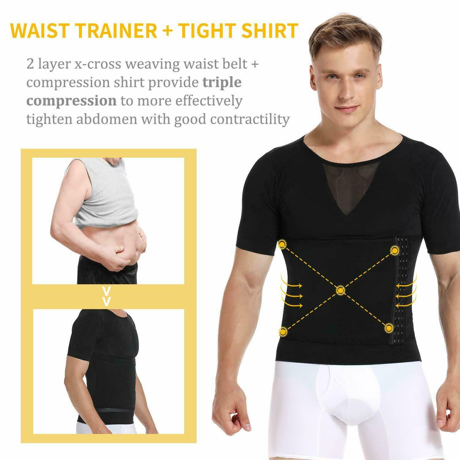 Men's Slimming Body Shaper Vest T-Shirt Compression Tank Tummy Control Shapewear gallery