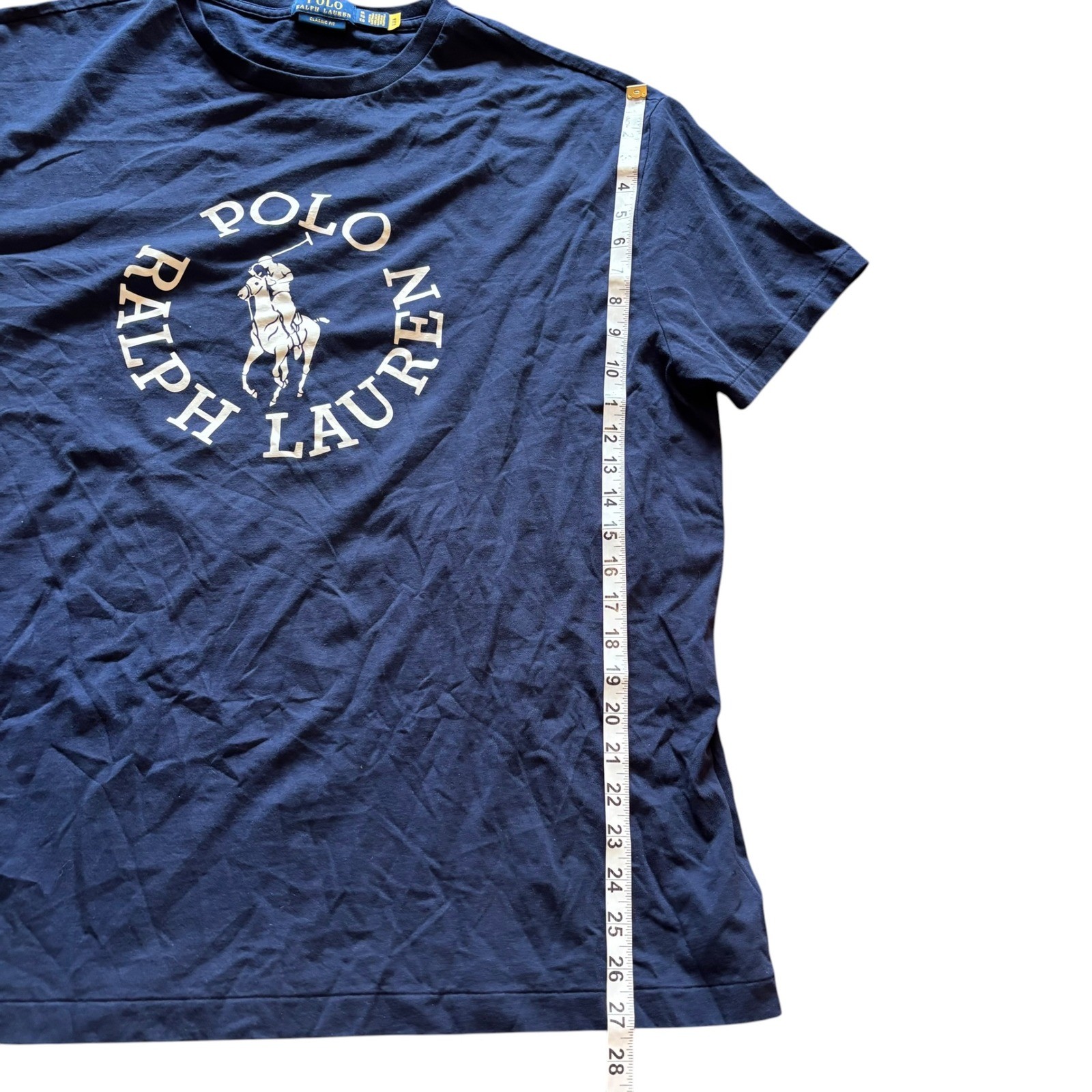 Polo Ralph Lauren Mens XL Classic Fit Navy Blue Big Pony Graphic T-Shirt Cotton gallery