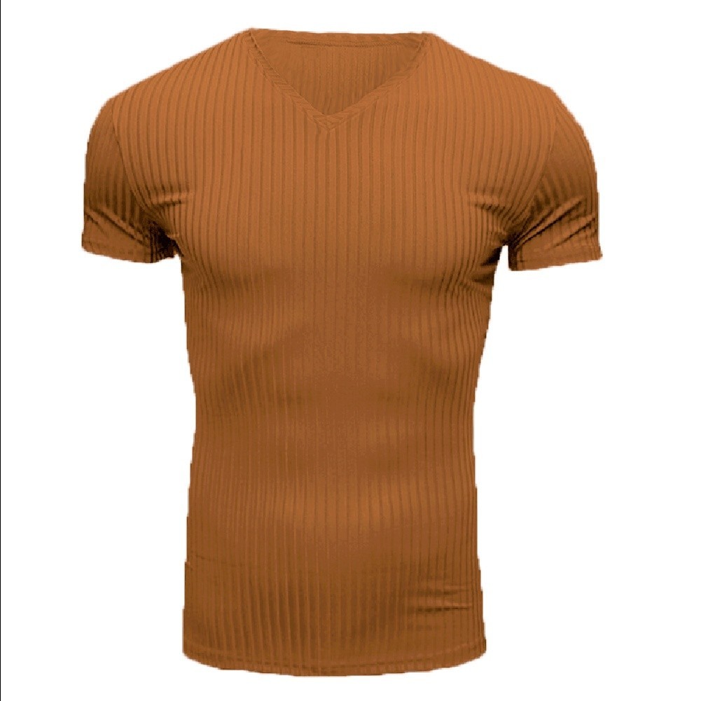 For Gym Training Men V Neck T Shirt Casual Wear Style Polyester Fiber Fabric gallery