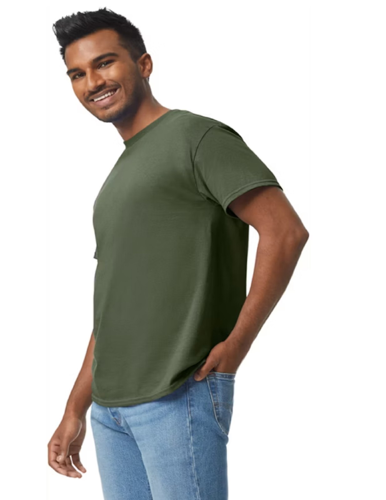Gildan Adult Ultra Cotton T-Shirt, Size Large Style G2000-Military Green gallery