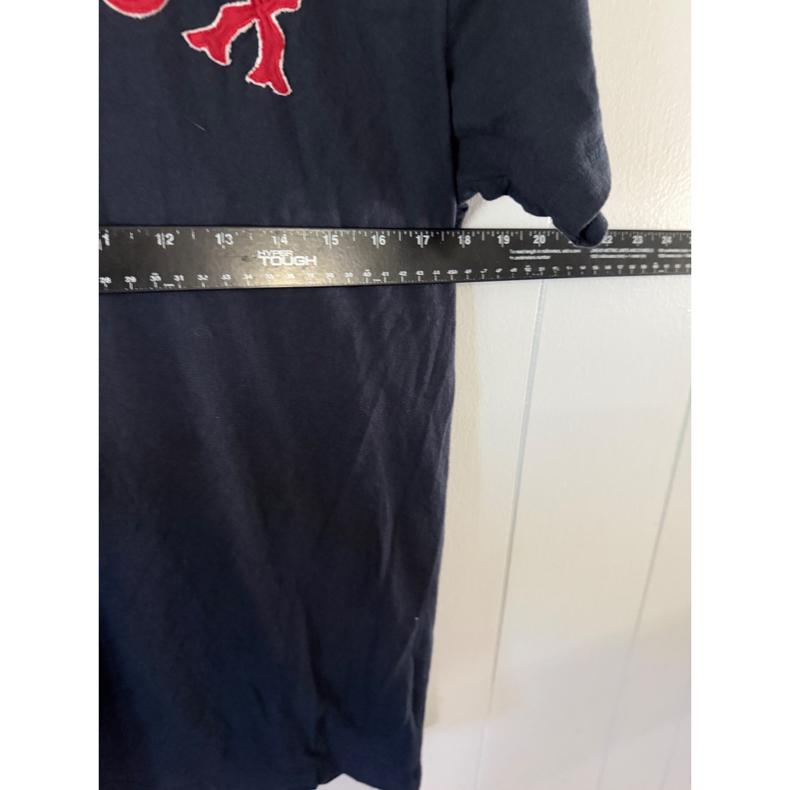 47 Brand T-Shirt Mens Small Navy Blue Boston Red Sox V-Neck Striped Collar gallery