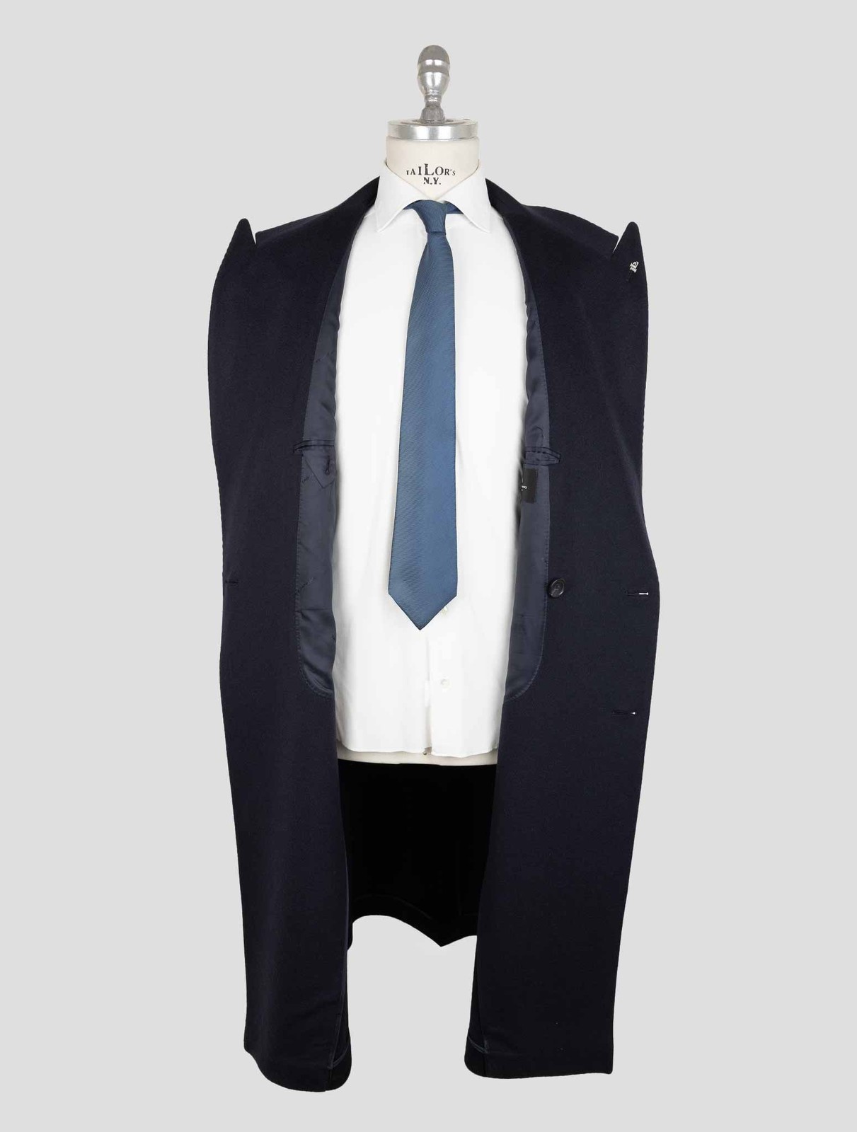 NEW TAGLIATORE BLUE CASHMERE DOUBLE BREASTED OVERCOAT US 46 - EU 56 TCE12 gallery