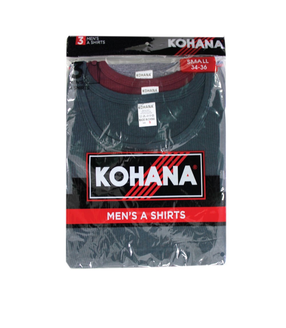 Mens a shirts colored 3-Pack. Machine wash no bleach  tumble dry.