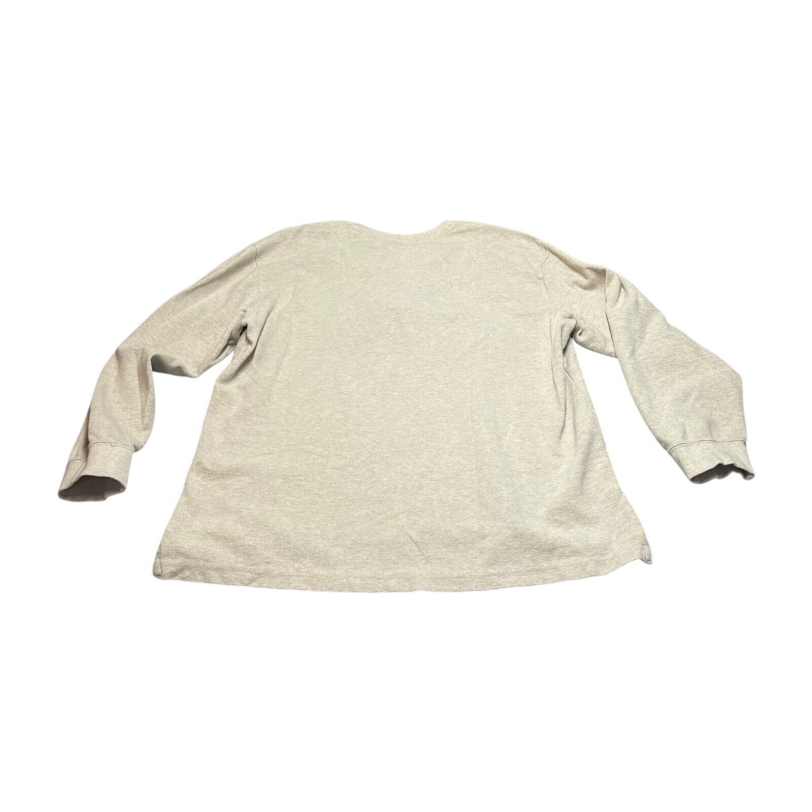Craftsman Shirt Men's 2XL Beige Stretch Henley Neck Long Sleeve High Low Hem gallery