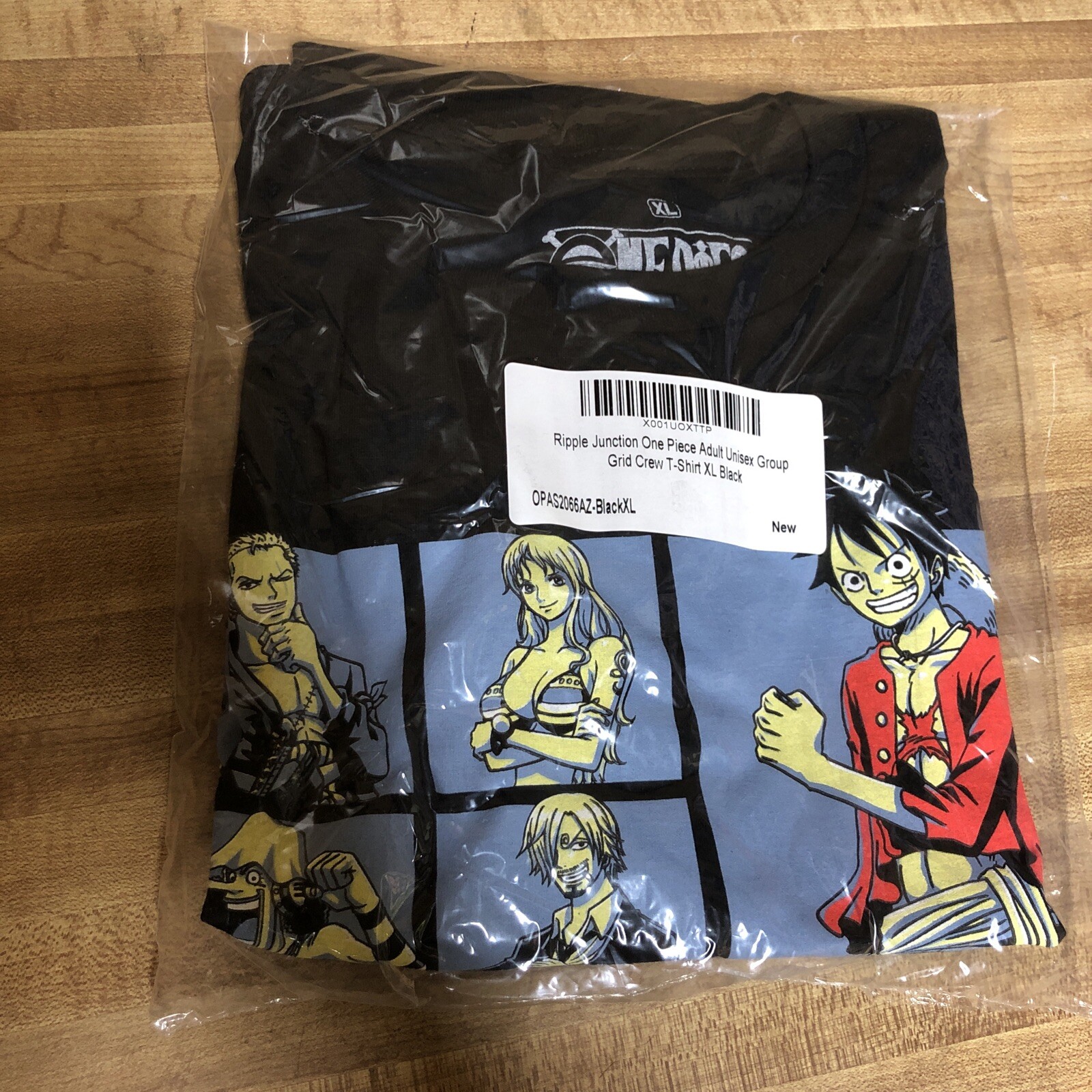 Ripple Junction Adult Unisex One Piece Group Grid Crew T-shirt Size XL Black New gallery